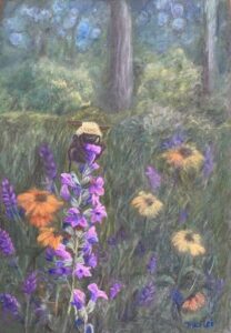 bee pollinating lavender flower